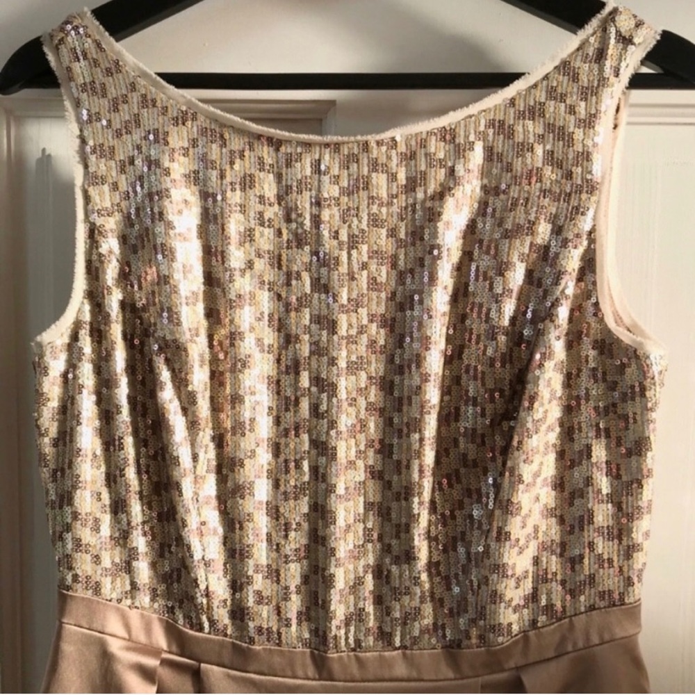 The Limited Cream Sleeveless Sequin A-Line Dress - Picture 5 of 7